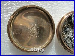Antique Burlington Special 2 Plates Solid Gold Case Railroad Grade Pocket Watch