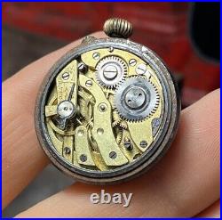 Antique Button Hole Watch Lapel Steel Case