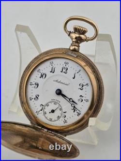 Antique C1905 Swiss Admiral Pocket Watch B&B GF Case W Original Box. Not Working