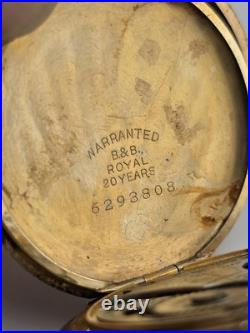 Antique C1905 Swiss Admiral Pocket Watch B&B GF Case W Original Box. Not Working