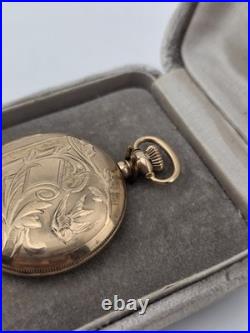 Antique C1905 Swiss Admiral Pocket Watch B&B GF Case W Original Box. Not Working