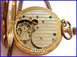 Antique COLUMBIA Yellow GOLD FILLED Full HUNTER POCKET WATCH with Watch Chain &Bar
