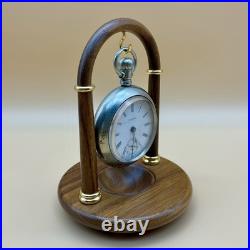 Antique Ca. 1900s Waltham 15 Jewel Deer Engraved Silverode Case Pocket Watch