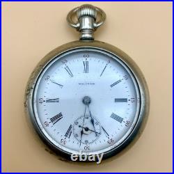 Antique Ca. 1900s Waltham 15 Jewel Deer Engraved Silverode Case Pocket Watch