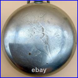 Antique Ca. 1900s Waltham 15 Jewel Deer Engraved Silverode Case Pocket Watch