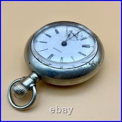 Antique Ca. 1900s Waltham 15 Jewel Deer Engraved Silverode Case Pocket Watch