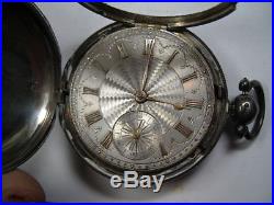 Antique Camozzi Verge Fusee Silver Case English Pocket Watch PW-34
