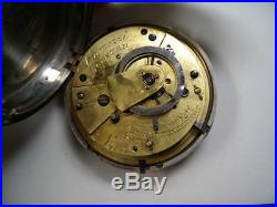 Antique Camozzi Verge Fusee Silver Case English Pocket Watch PW-34