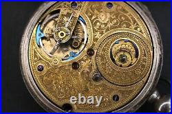 Antique Chinese Duplex Pocket Watch with Sterling Hand Engraved Case