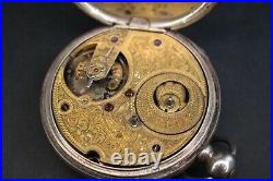 Antique Chinese Duplex Pocket Watch with Sterling Hand Engraved Case