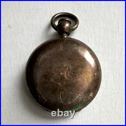 Antique Coin Silver Hunter Pocket Watch Case F. M. 7873 119g Ornate Case Only