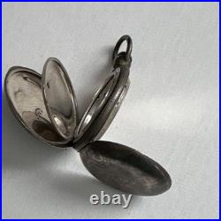 Antique Coin Silver Hunter Pocket Watch Case F. M. 7873 119g Ornate Case Only