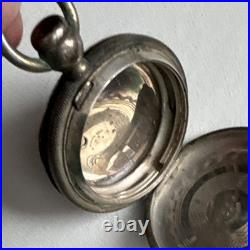 Antique Coin Silver Hunter Pocket Watch Case F. M. 7873 119g Ornate Case Only