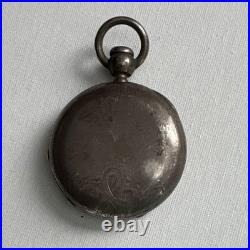 Antique Coin Silver Hunter Pocket Watch Case F. M. 7873 119g Ornate Case Only