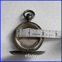 Antique Coin Silver Hunter Pocket Watch Case F. M. 7873 119g Ornate Case Only