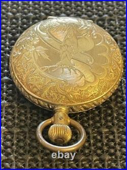 Antique Columbia 6s Hunter GP /GF Ornate Case Pocket Watch Engraved Deer Runs