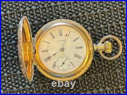 Antique Columbia 6s Hunter GP /GF Ornate Case Pocket Watch Engraved Deer Runs