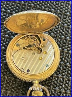 Antique Columbia 6s Hunter GP /GF Ornate Case Pocket Watch Engraved Deer Runs