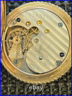 Antique Columbia 6s Hunter GP /GF Ornate Case Pocket Watch Engraved Deer Runs