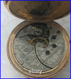 Antique Columbus 15J Pocket Watch SHARP Philadelphia 20YR Case AS-IS