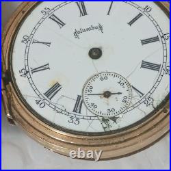 Antique Columbus 15J Pocket Watch SHARP Philadelphia 20YR Case AS-IS