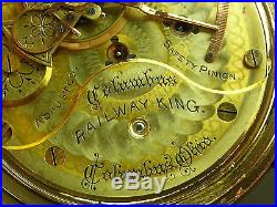 Antique Columbus Railway King 18s pocket watch. Gold filled Hunter case. 1895