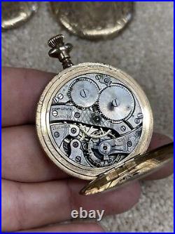 Antique Continental Watch Co. Pocket Watch With Gold Filled Case. For Parts/Repair
