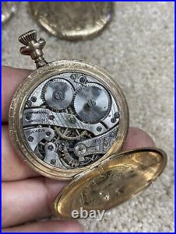 Antique Continental Watch Co. Pocket Watch With Gold Filled Case. For Parts/Repair