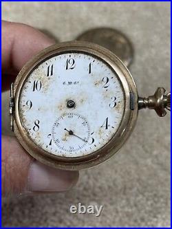 Antique Continental Watch Co. Pocket Watch With Gold Filled Case. For Parts/Repair