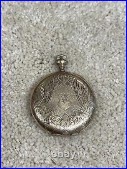 Antique Continental Watch Co. Pocket Watch With Gold Filled Case. For Parts/Repair