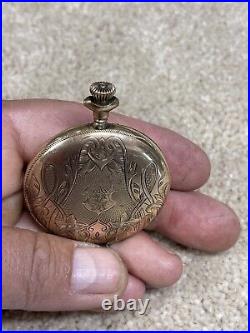 Antique Continental Watch Co. Pocket Watch With Gold Filled Case. For Parts/Repair