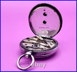 Antique Coullery Freres Swiss Pocket Watch. 800 Silver Case Key Wind Key Set