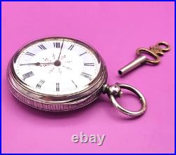 Antique Coullery Freres Swiss Pocket Watch. 800 Silver Case Key Wind Key Set