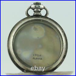 Antique Crescent Albata Hunter Pocket Watch Case for 16 Size Sterling Silver