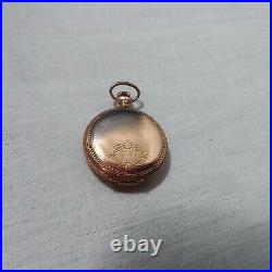 Antique Crescent Hunter Ladies Pocket Watch Case Gold filled 1902 Allmendinger