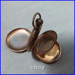 Antique Crescent Hunter Ladies Pocket Watch Case Gold filled 1902 Allmendinger
