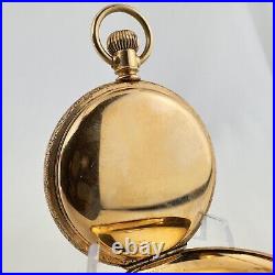 Antique Crescent w Ornate Finish Hunter Pocket Watch Case for 6 Size Gold Filled