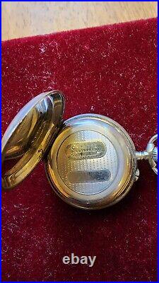 Antique Cylindre Sterling Pocket Watch Case 32mm, Length 48mm Keeps Time EUC