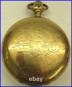 Antique Double Hunter Goldfilled Fahys Pocket Watch Case Floral Emblem Design