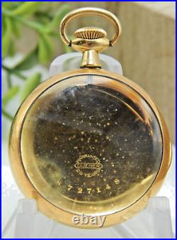 Antique Dueber 25 year gold filled 3/0 Ladies engine turned watch case Open Face