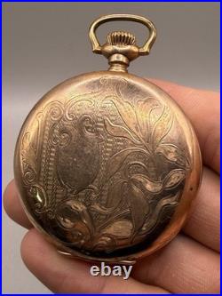 Antique Dueber 50mm Gold Filled Pocket Watch Case Hunter Large Engraved Complete