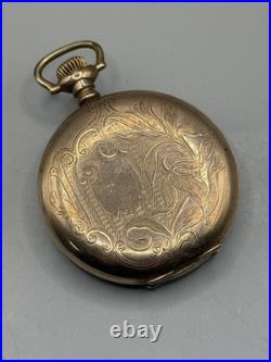 Antique Dueber 50mm Gold Filled Pocket Watch Case Hunter Large Engraved Complete
