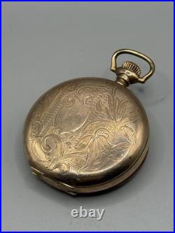 Antique Dueber 50mm Gold Filled Pocket Watch Case Hunter Large Engraved Complete