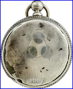 Antique Dueber Pocket Watch Case for 18 Size Key Wind Coin Silver Beaded Style