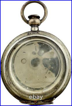 Antique Duhme D & Co. Hunter Pocket Watch Case 18 Size Key Wind Sterling Silver