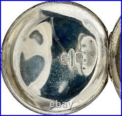 Antique Duhme D & Co. Hunter Pocket Watch Case 18 Size Key Wind Sterling Silver
