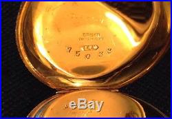 Antique ELGIN 14k Solid Yellow Gold Double Hunter GRUEN Case Pocket Watch