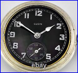 Antique ELGIN Display Back Pocket Watch Size 16 1904 Silverode Case