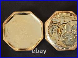 Antique ELGIN Octagon 15 Jewel Gold Filled Pocket Watch Working Condition 1920s