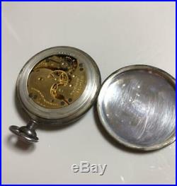 Antique ELGIN Open Face Pocket Watch Silver Case 47mm From Japan Rare Junk
